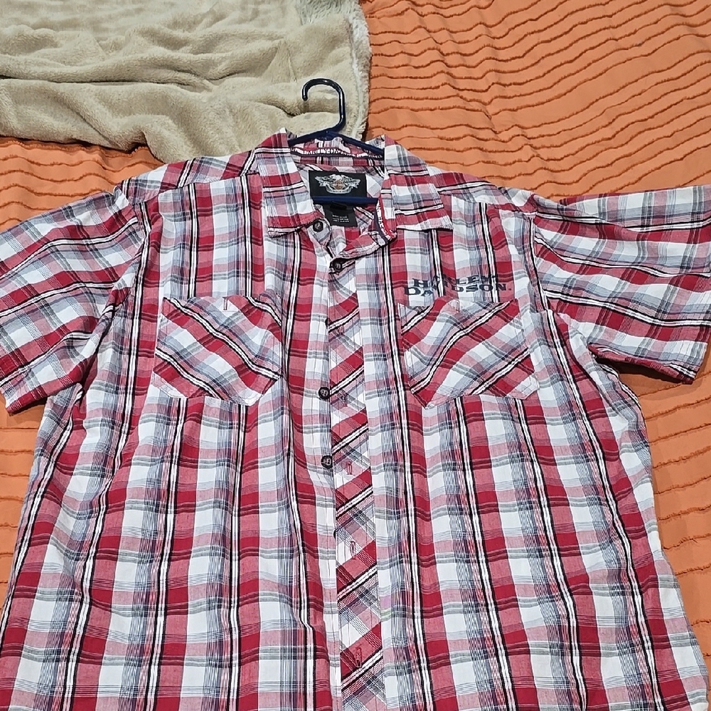 Harley Davidson Red Plaid Shirt